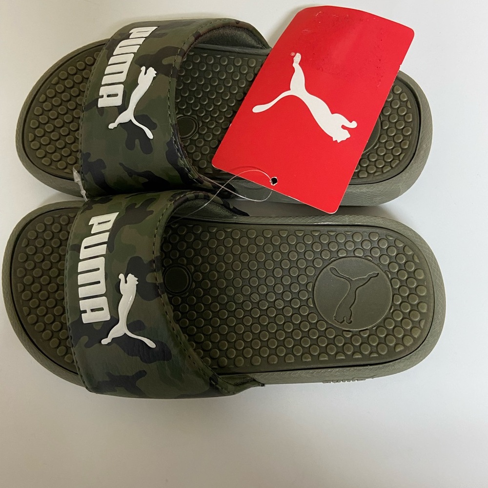 Puma Cool Cat Camo Slide Sandals Kids 11C
